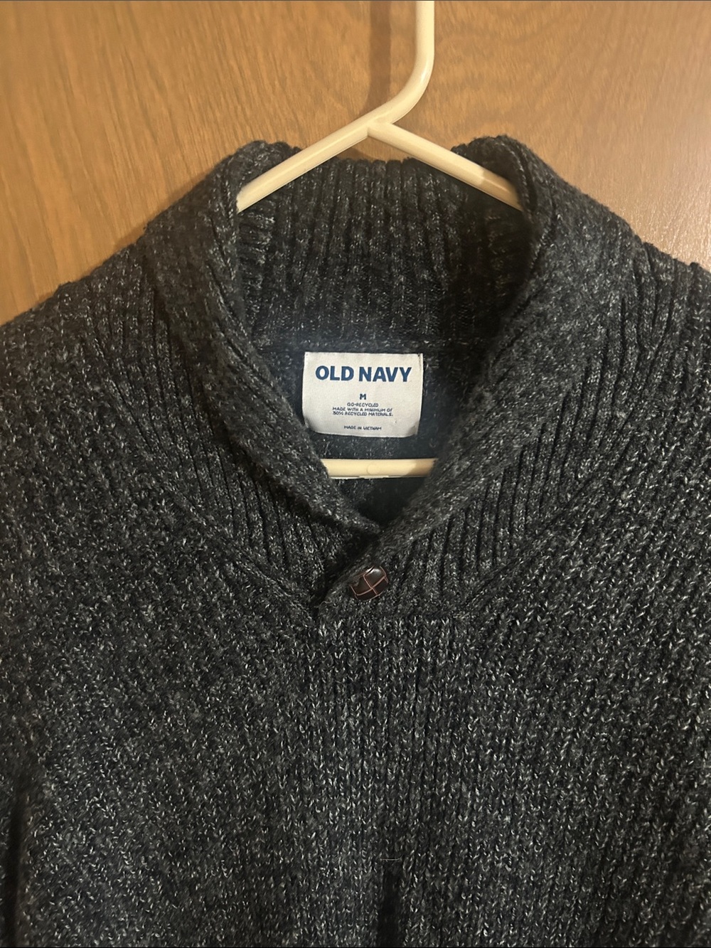 Old Navy Men's Dark Charcoal Shawl-Style Cardigan